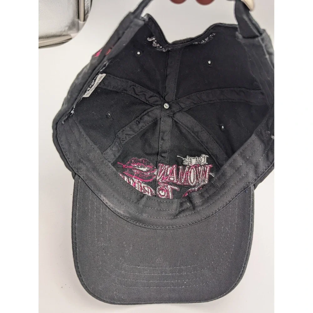 Margaritaville Woman To Blame Jamaica W.I. Black Cotton Baseball Hat Cap Pink